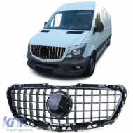image-2-Sportgrill schwarz glänzend mit Chrom geeignet für Mercedes Sprinter W906 Facelift 13-18