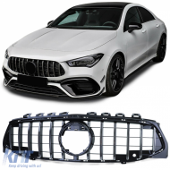 image-13-Sportgrill schwarz glänzend mit Chrom geeignet für Mercedes CLA C118 X118 ab 19