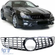 image-72-Sportgrill schwarz glänzend verchromt, geeignet für Mercedes SL R230 Facelift 08-12