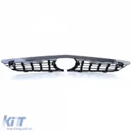 Sportgrill schwarz glänzend verchromt, geeignet für Mercedes SL R230 Facelift 08-12-image-6203081