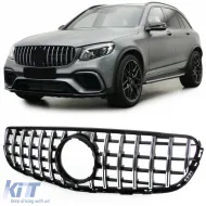 image-6-Sportgrill schwarz verchromt geeignet für Mercedes GLC X253 Coupe C253 15-19