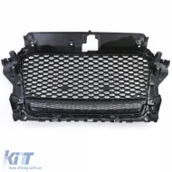 Sportgrill Wabenstruktur schwarz glänzend, geeignet für Audi A3 8V 12-16-image-6261320