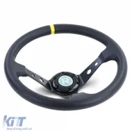Sportlenkrad dished TYP 1 aus echtem Leder schwarz 350mm geeignet für Momo Sparco-image-6196288