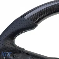 Sportlenkrad mit echtem Carbon und perforiertem Leder, geeignet für VW Golf 8 ohne Schaltwippen.-image-6202596