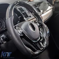 Sportlenkrad mit echtem Carbon und perforiertem Leder, geeignet für VW T6.1 mit Schaltwippen-image-6207570