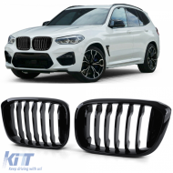 image-79-Sportliche Frontgrill in glänzendem Schwarz, geeignet für BMW X3 G01 X4 G02 2017-2021