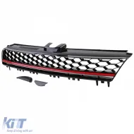 Sportliche Waben-Kühlergrill ohne Emblem, glänzend schwarz, geeignet für VW Golf 7 12-17, auch GTI-image-6193370