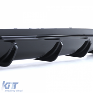 Sportlicher Heckdiffusor in glänzendem Schwarz mit verchromten Endrohren, geeignet für Mercedes CLA C117 16-19-image-6192312