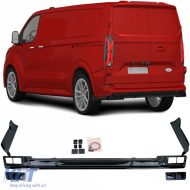 image-61-Sportlicher Heckdiffusor in glänzendem Schwarz, geeignet für Ford Tourneo Transit Custom ab 2023