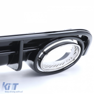 Sportlicher Heckdiffusor in glänzendem Schwarz mit verchromten Endrohren, geeignet für Audi A6 C7 4G 14-18-image-6197731