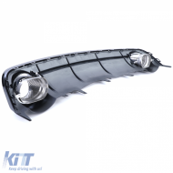 Sportlicher Heckdiffusor in glänzendem Schwarz mit verchromten Endrohren, geeignet für Audi A6 C7 4G 14-18-image-6197733