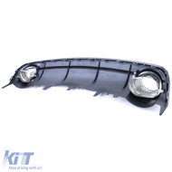 Sportlicher Heckdiffusor in glänzendem Schwarz mit verchromten Endrohren, geeignet für Audi A6 C7 4G 14-18-image-6197734