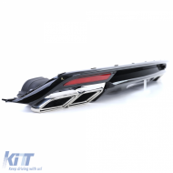 Sportlicher Heckdiffusor in glänzendem Schwarz mit Endrohren, geeignet für Mercedes S-Class W222 13-17-image-6198159