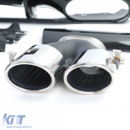 Sportlicher Heckdiffusor in glänzendem Schwarz mit verchromten Endrohren, geeignet für Mercedes CLA C118 X118-image-6200136