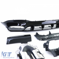 Sportlicher Heckdiffusor in glänzendem Schwarz mit verchromten Endrohren, geeignet für Mercedes CLA C118 X118-image-6200137