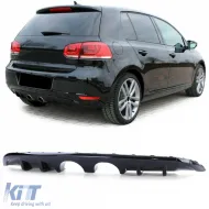 image-5-Sportlicher Heckdiffusor mit doppeltem zentralem Rohr in glänzendem Schwarz, geeignet für VW Golf 6 1K 08-13
