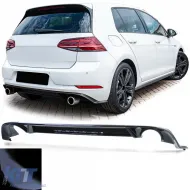image-58-Sportlicher Heckdiffusor mit einem Endrohr auf beiden Seiten, glänzend schwarz, geeignet für VW Golf 7 GTI 17-21