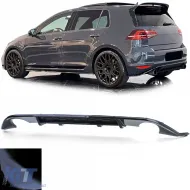 image-34-Sportlicher Heckdiffusor mit einem Rohr auf beiden Seiten, glänzend schwarz, geeignet für VW Golf 7 GTI 13-17