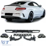 image-41-Sportlicher Heckdiffusor mit schwarzen Endrohren, geeignet für Mercedes C C205 Coupe 15-18