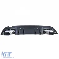 Sportlicher Heckdiffusor mit schwarzen Endrohren, geeignet für Mercedes C-Class W205 Limousine 18-21-image-6200123