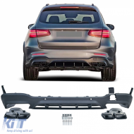 image-27-Sportlicher Heckdiffusor mit schwarzen Endrohren, geeignet für Mercedes GLC X253 2015-2019