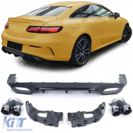 image-55-Sportlicher Heckdiffusor mit schwarzen Endrohren, geeignet für Mercedes E-Class C238 Coupe Cabriolet