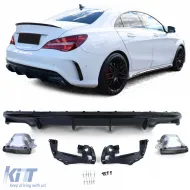 image-75-Sportlicher Heckdiffusor mit schwarzen Endrohren, geeignet für Mercedes CLA C117 13-19