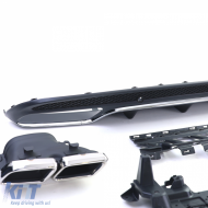 Sportlicher Heckdiffusor mit verchromten Endrohren, geeignet für Mercedes C W205 S205 Limousine 14-18-image-6196505