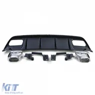 Sportlicher Heckdiffusor mit verchromten Endrohren, geeignet für Mercedes A-Klasse W176 ab 15-image-6202282