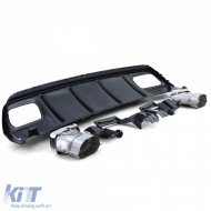 Sportlicher Heckdiffusor mit verchromten Endrohren, geeignet für Mercedes A-Klasse W176 ab 15-image-6202283