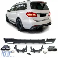 image-40-Sportlicher Heckdiffusor-Satz mit schwarzen Endrohren, geeignet für Mercedes GLS X166 15-19