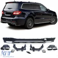 image-56-Sportlicher Heckdiffusor-Satz mit verchromten Endrohren, geeignet für Mercedes GLS X166 15-19