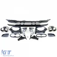 Sportlicher Heckdiffusor schwarz mit verchromten Endrohren, geeignet für Mercedes A-Klasse W177 ab 19-image-6264000