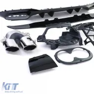 Sportlicher Heckdiffusor schwarz mit verchromten Endrohren, geeignet für Mercedes A-Klasse W177 ab 19-image-6264001