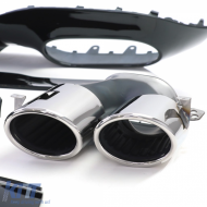 Sportlicher Heckdiffusor schwarz mit verchromten Endrohren, geeignet für Mercedes A-Klasse W177 ab 19-image-6264002