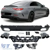 image-40-Sportlicher Heckdiffusor + schwarze Endrohre geeignet für Mercedes CLS C257 2018-2023