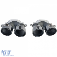 Sportlicher Heckdiffusor + schwarze runde Endrohre geeignet für Mercedes GLC X253 19-22 Facelift-image-6208517