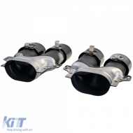 Sportlicher Heckdiffusor + schwarze runde Endrohre geeignet für Mercedes GLC X253 19-22 Facelift-image-6208518