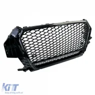 Sportlicher Waben-Grill in Schwarz glänzend, geeignet für Audi Q3 8U Pre-Facelift 11-15-image-6208928