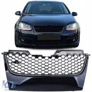 image-20-Sportlicher Waben-Kühlergrill ohne Emblem mit Chromleisten geeignet für VW Golf 5 GTI 03-09
