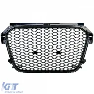 Sportlicher Wabengitter Kühlergrill in Schwarz glänzend, geeignet für Audi A1 8X Pre-Facelift 10-14-image-6209103