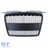Sportlicher Wabengitter-Kühlergrill ohne Emblem schwarz matt geeignet für Audi A3 8P 05-08-image-6197087