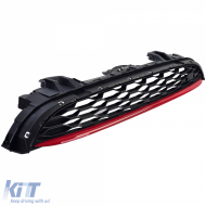 Sportlicher Wabengitter mit rotem Trim, geeignet für Mini One Cooper S F55 F56 F57 14-20-image-6205884