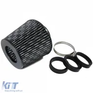 Sportluftfilter Leistung Kohlefaser mit 3 Adapterscheiben 60-76mm-image-6195158
