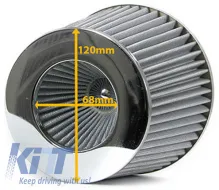 Sportluftfilter Leistung Kohlefaser mit 3 Adapterscheiben 60-76mm-image-6195162