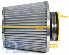 Sportluftfilter Leistung – silber – universeller Anschluss 60–76 mm-image-6191503