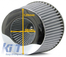 Sportluftfilter Leistung – silber – universeller Anschluss 60–76 mm-image-6191504