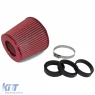Sportluftfilter universell leistungsstark rot mit 3 Adapterringen 60-76mm-image-6195165