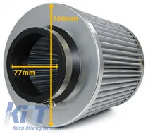Sportluftfilter universell leistungsstark rot mit 3 Adapterringen 60-76mm-image-6195167