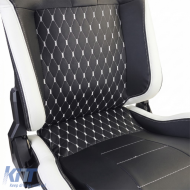 Sports seat Route Black White Sim Rig Racing Racing Simulator Gaming Seat